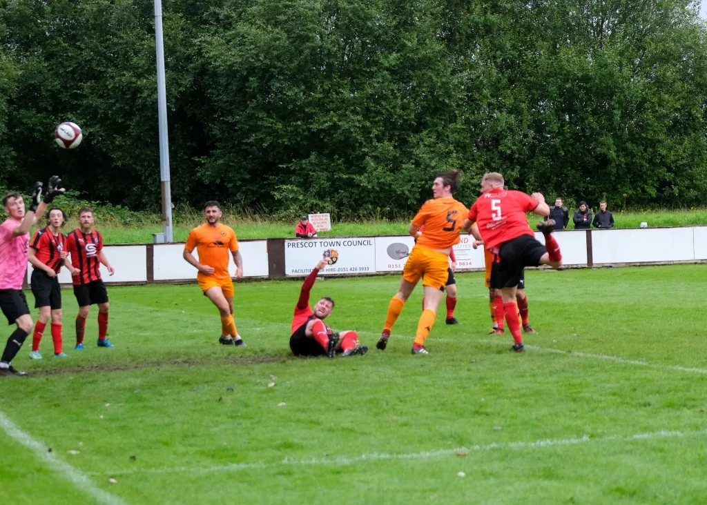 Josh Dobie scores the winner against Campion AFC in the FA Cup Preliminary Round