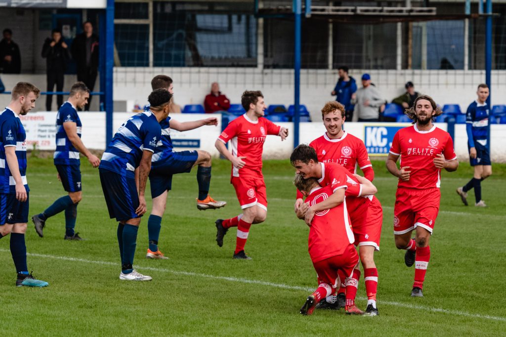 AFC Liverpool celebrate during their North West Counties Premier Division win over Winsford.