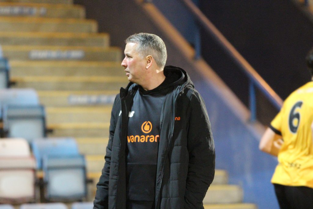 Southport manager Liam Watson during their clash with AFC Telford United.