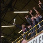 Ste Daley celebrates with NPL W playoffs